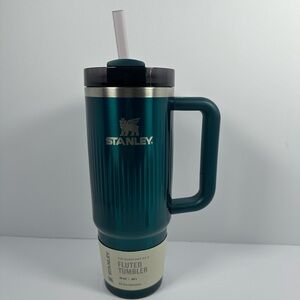 Stanley Teal Fluted Tumbler with Handle and Straw